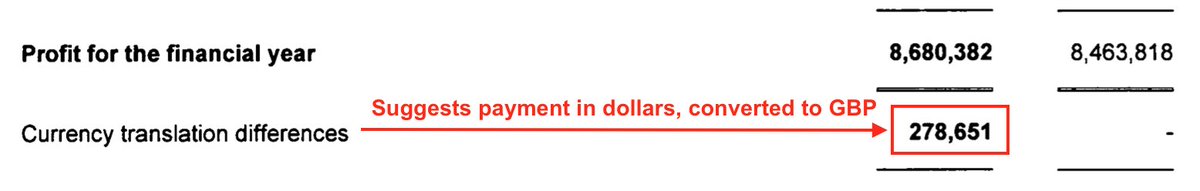 The filings also imply significant inflows *from the USA*. There is a unique increase in revenue due to "currency translation". Given the EU Brexit vote of Jun 16 resulted in a large fall in the £/$ exchange rate, this suggests US clients, likely paying literally millions of $!