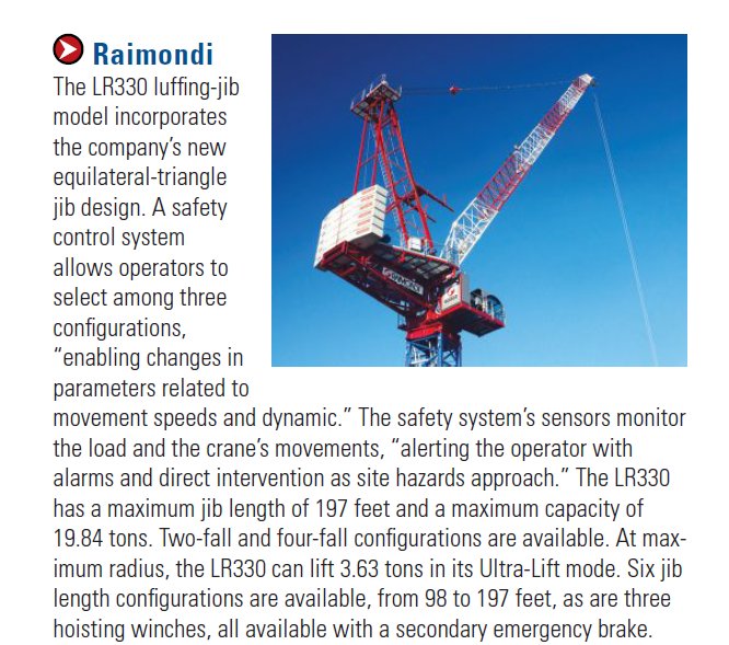 RaimondiCranes's tweet image. The April 2018 print edition of Illinois-based @ConstructionEqt magazine features the LR330! Read it online: constructionequipment.com/raimondi-lr330… #heavyliftingsolutions #construction