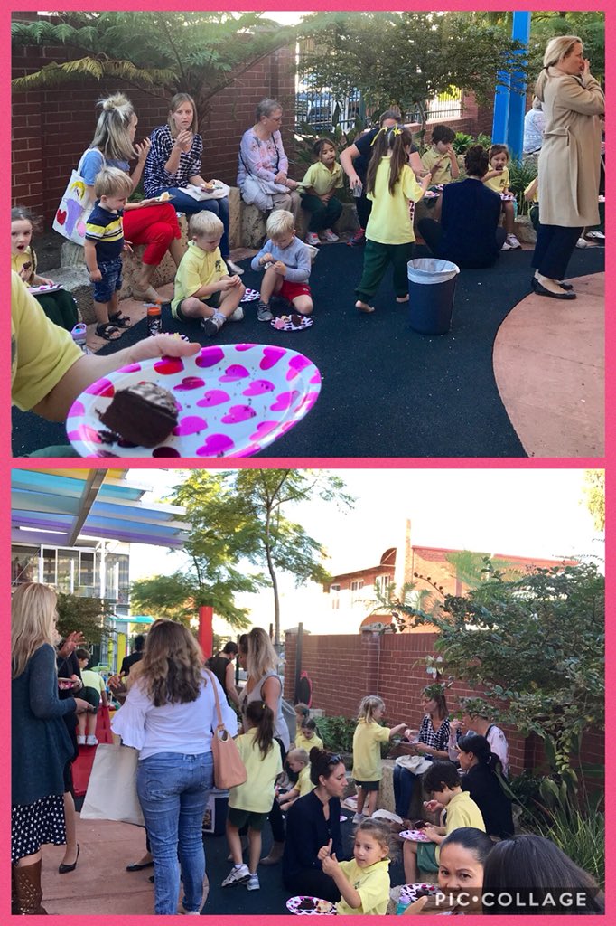 Preprimary enjoying Mother's Day afternoon tea.