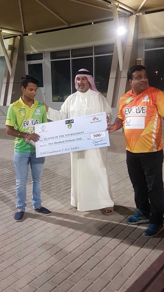 QasimAli2016's tweet photo. Pleasing to see @ICCAcademy scholarship players rewarded for their hard work, drive & dedication all season during #dubaiceicketcouncil youth league especially Yuvi taking player of tournament & Vedant taking MOM and Best sportsmanship #playerdevelopmentpathway @EmiratesCricket https://t.co/tjKEMRoa23