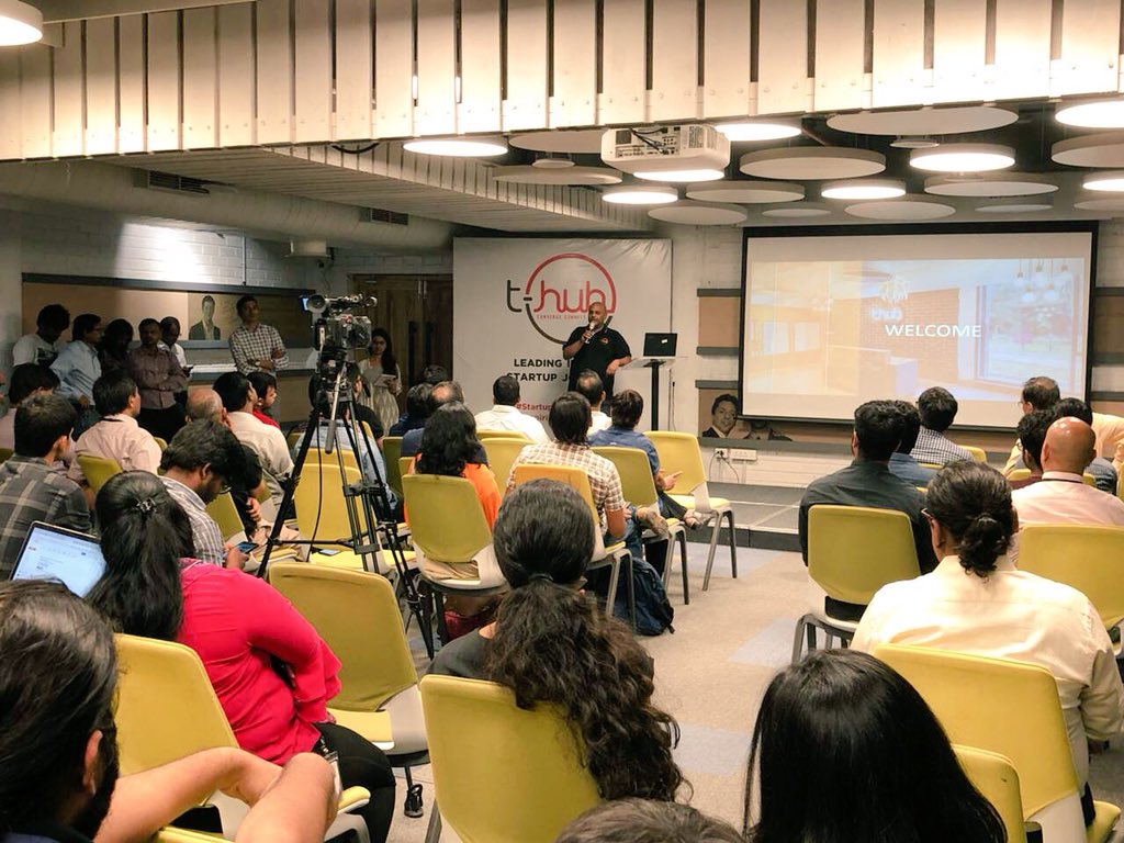 SrinKollipara's tweet image. Delivering the keynote to kickoff the @THubHyd #Lab32 #incubator induction session for our new batch of exciting #startups. 
#THub #StartupToScaleup #JourneyBegins @MinIT_Telangana