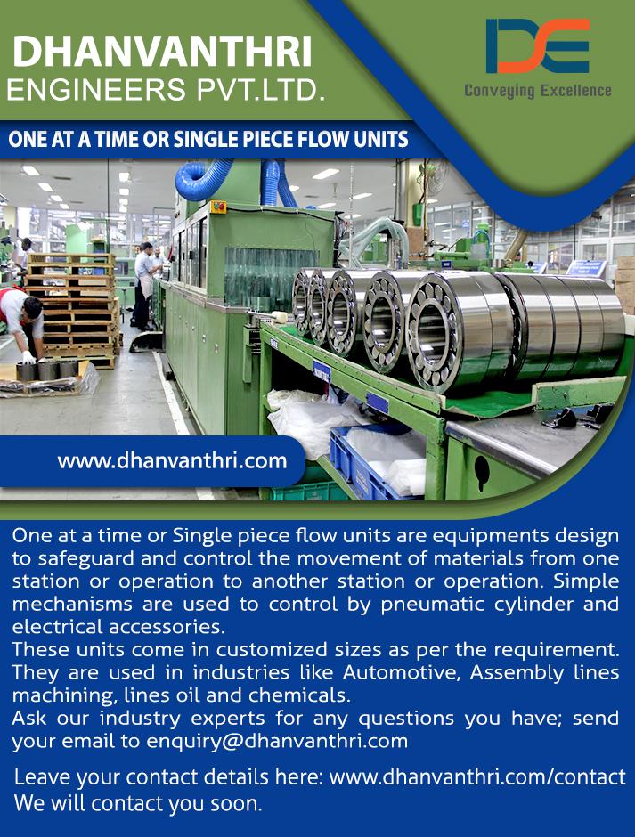 "Please retweet"
One at a time or #Singlepieceflowunits are equipment design to safeguard and control the movement of materials from one station or operation to another station or operation.
dhanvanthri.com/contact
#Manufacturing #beltconveyor #screwconveyor #rollerconveyor