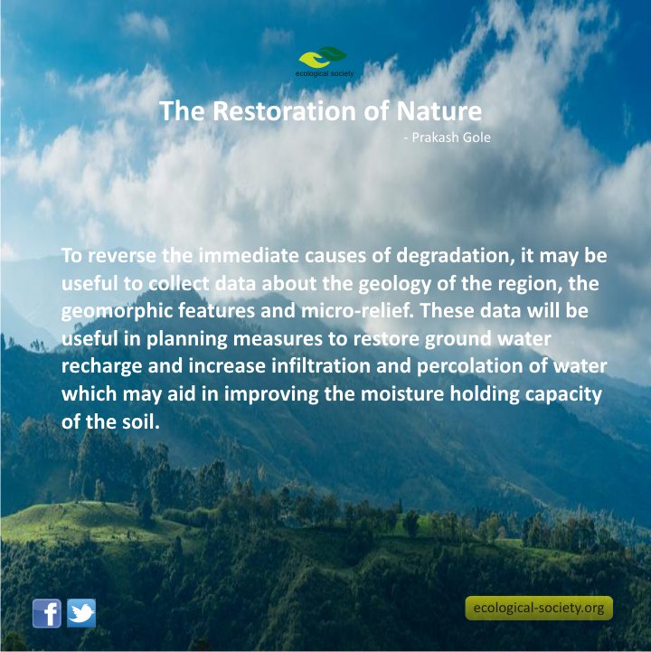 ecologicalsoc's tweet photo. The Restoration of Nature by Prakash Gole. 
#nature #ecology https://t.co/GjKYT4MPgd