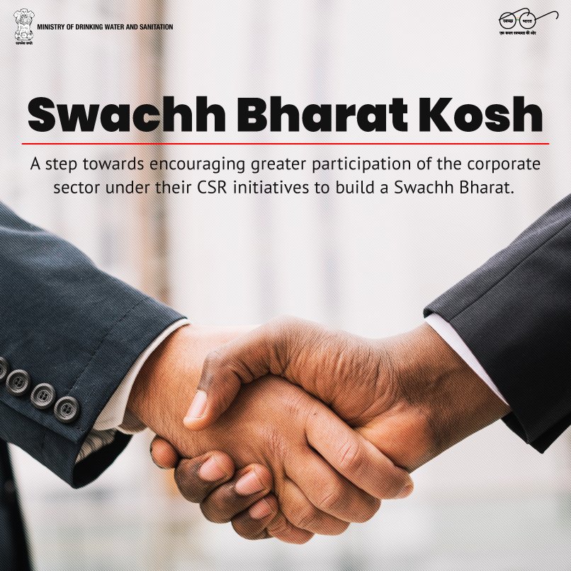 The initiative of ‘Swachh Bharat Kosh’ has been initiated to encourage contributions and efforts under Corporate Social Responsibility (CSR), from corporate entities, individuals and philanthropists towards coming together to build a Swachh Bharat. #SBM