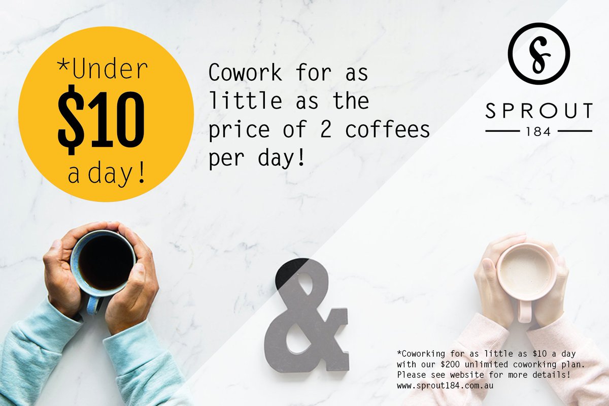 sprout184's tweet photo. For less than $10 a day you could be #coworking in at our #ecofriendly space, includes meeting room, webinar room, kitchen and free bike hire.. fresh fruit, herbal tea's &amp; great coffee selections..
Book our $200 a month unlimited coworking plan 
https://t.co/HUw2sEQIDw https://t.co/URqJaxwC9X