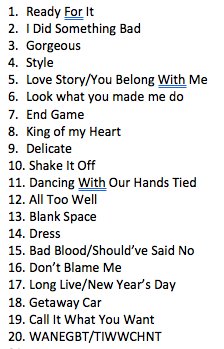 tayswiftdotcom's tweet image. #repTourGlendale set list!