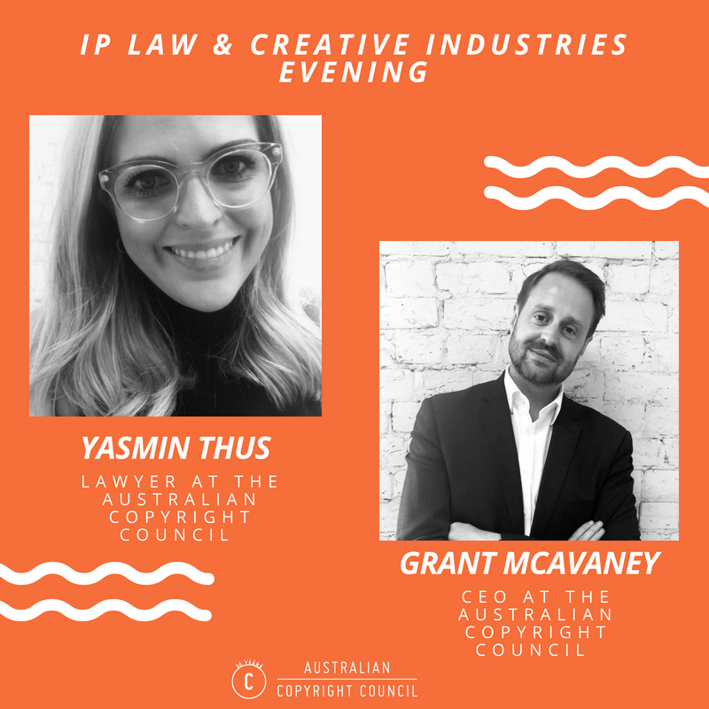 AusCopyright's tweet image. Our final speakers for tomorrow evening 'IP Law &amp;amp; The Creative Industries' event are none other than our CEO Grant McAvaney and copyright lawyer Yasmin Thus! This is a student only event! All the details can be found here: ow.ly/82Bx30jUd9E