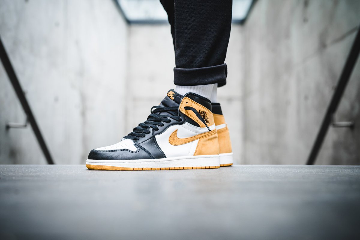 jordan 1 yellow ochre on feet