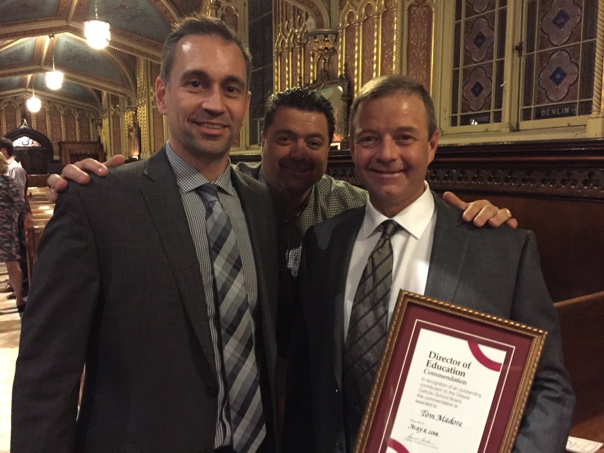 SacredHeartOCSB's tweet photo. Congratulations to our Head Custodian, Tom Madore, who was honoured with a Director of Education Commendation today during a celebration held at the Notre-Dame Cathedral #OurSHHS https://t.co/F5R625yJCc