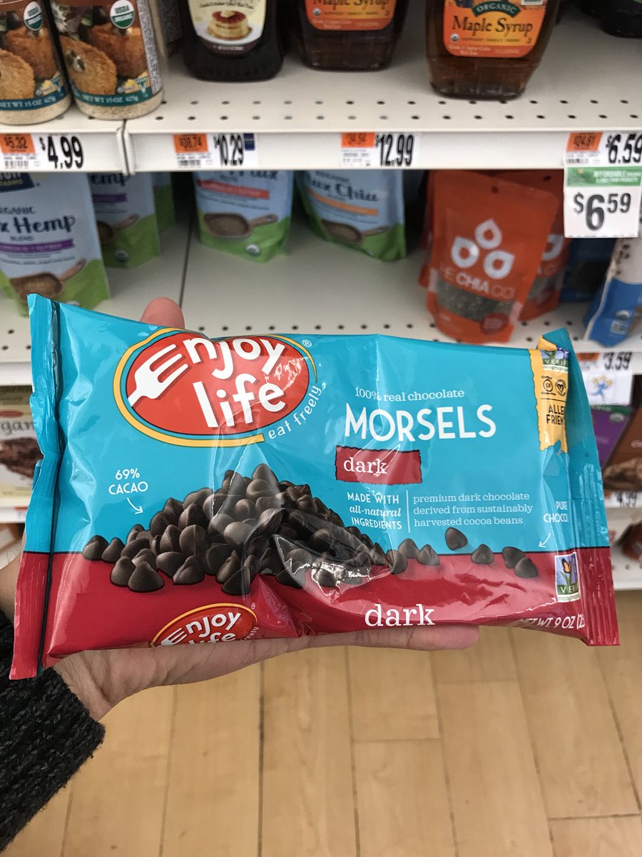 I don’t know what I’d do without @enjoylifefoods Dark Chocolate Morsels with 69% Cacao. It fuels me everyday and I highly recommend eating them as a snack or incorporated in a treat. I don’t know of any other #allergenfriendly chocolate with this quality!
