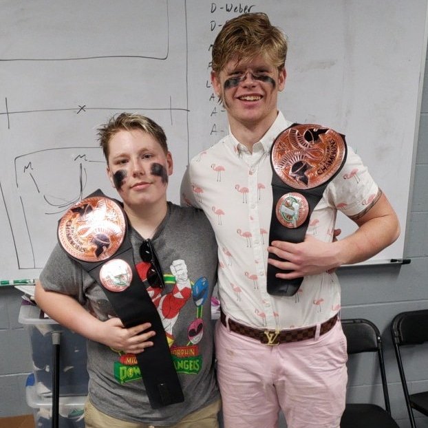 Tough loss to Midland tonight by a score of 19 - 10 but the boys played tough and got after it. The tag belt winners are Riley Newlin and Tyler Weber. #TogetherWE #BoltUP