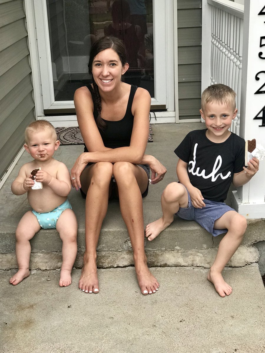 Miles and Theodore enjoyed getting their first ice cream sandwich of the “summer”; the pictures are evidence enough.
