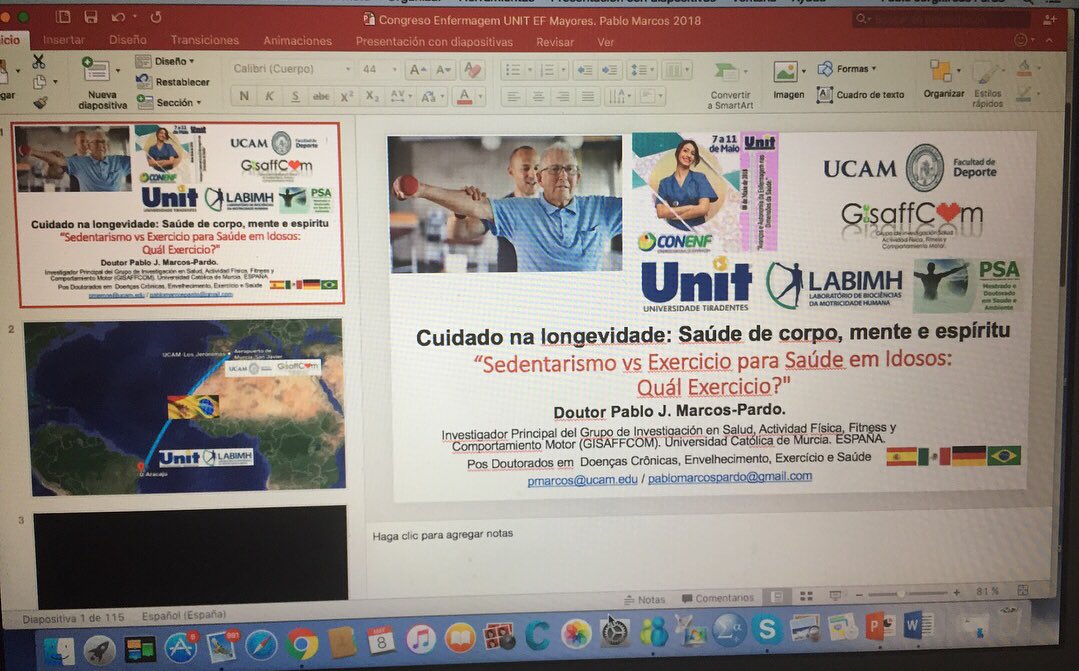 pablojmarcos's tweet photo. En el congreso de Enfermería invitado para hablar en él área de “Cuidados en la Longevidad: Salud del cuerpo, mente y espíritu” con el tema de “Sedentarismo vs Ejercicio para la Salud de los Mayores. ¿Qué Ejercicio? #labimh #Unit #Gisaffcom @UCAM_CAFD @UCAM @UCAM_Investiga https://t.co/bQd54zcLYq
