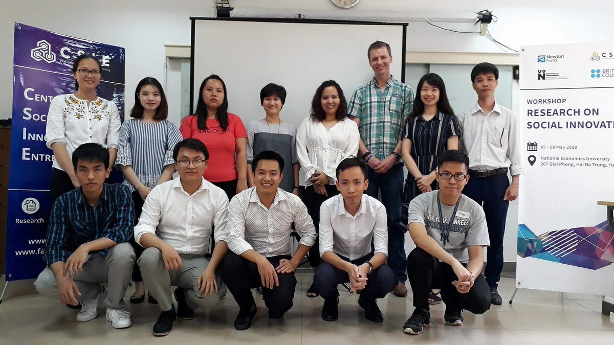 CsieNeu's tweet photo. The Social Innovation Research course ended in a success. Participants each had new perspectives for their own research projects. Many thanks to @RichHaze1981 Professor Hazenberg from the University of Northampton! #csieneu #socialinnovation #newtonfund https://t.co/Jj9Ta3rfFA