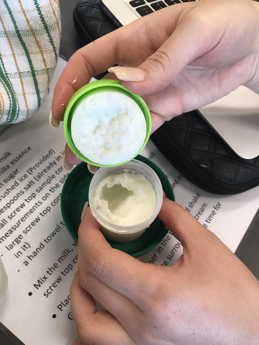 Making ice cream in 5 mins today in science was pretty cool! #acuedu_P