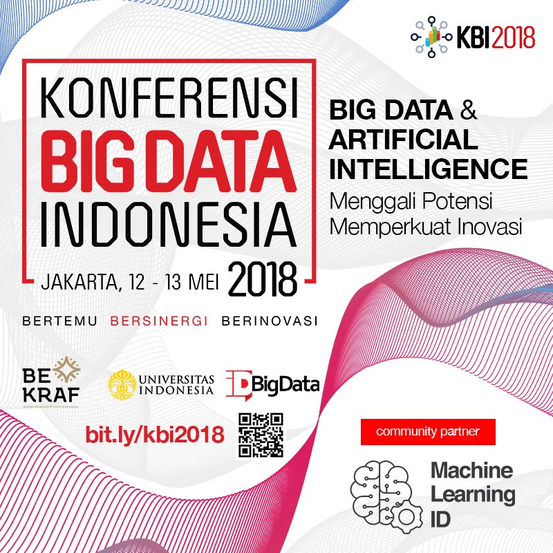 MachineId's tweet photo. Hai! @idBigData berkolaborasi dengan IWBIS2018 akan menyajikan sesuatu yang sangat menarik di event Konferensi Big Data Indonesia 2018, konten dalam acara #KBI2018 ini akan lebih beragam lagi dari event sebelumnya. Penasaran? Cek info selengkapnya di https://t.co/Ur772dAf3p https://t.co/mXH1PN6V1E