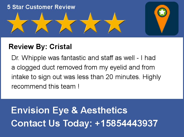 envisionroc's tweet photo. Review By: Cristal Dr. Whipple was fantastic and staff as well - I had a clogged duct removed from my eyelid and fro https://t.co/qJAgBWe6Ii