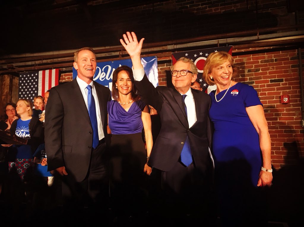 Dustin2008's tweet photo. What an incredible night for Ohioโs next Governor and Lt. Governor - @MikeDeWine and @JonHusted!
As we move #OnToNov, #MikeAndJon are asking everyone to join their team #ForOhiosFuture! #OHGov #WinInNov #DHFO2018 @DeWineHustedOH #Ohio
https://t.co/ZF03RXJPcW https://t.co/cvfDLidY5M