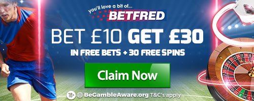 Freebetnow's tweet image. #BetFred Great Deal Bet £10 get £30 Free Bets &amp;amp; 30 Spins here&amp;gt;&amp;gt; bit.ly/10BETFRED30 #freetips #bettingblog
