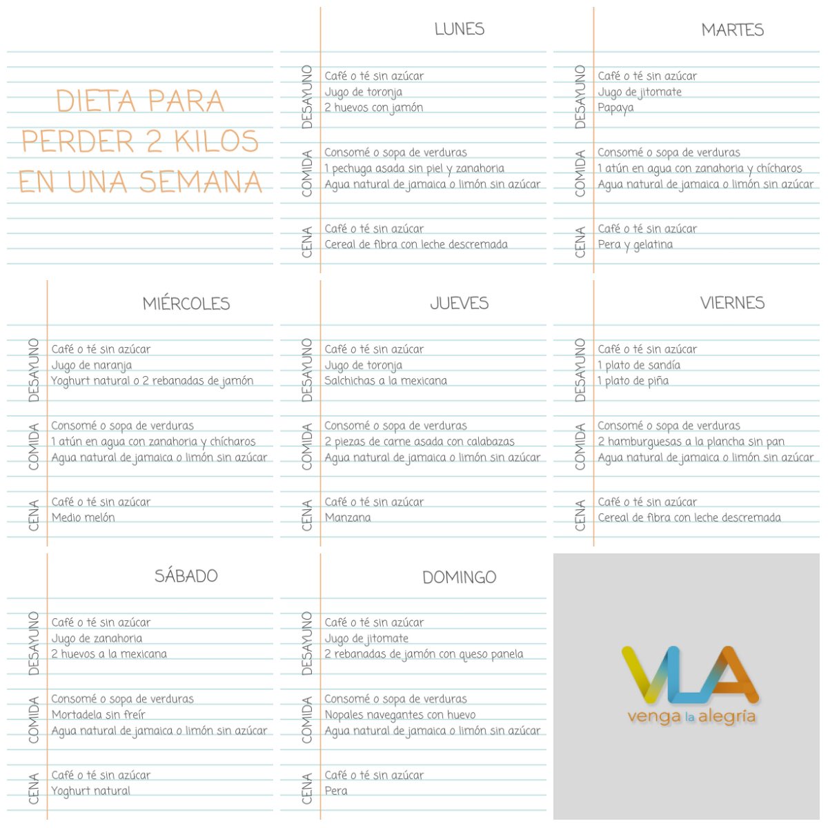 VengaLaAlegria's tweet photo. ¡Pierde hasta 2 kilos siguiendo esta dieta! https://t.co/oWr6Td2wjM. #VLA https://t.co/nZCcKd9ygu