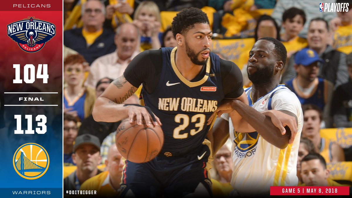 PelicansNBA's tweet photo. #Pelicans season ends in Oakland 

Salute @Warriors 

#NBAPlayoffs https://t.co/Ol8MaYwSy6