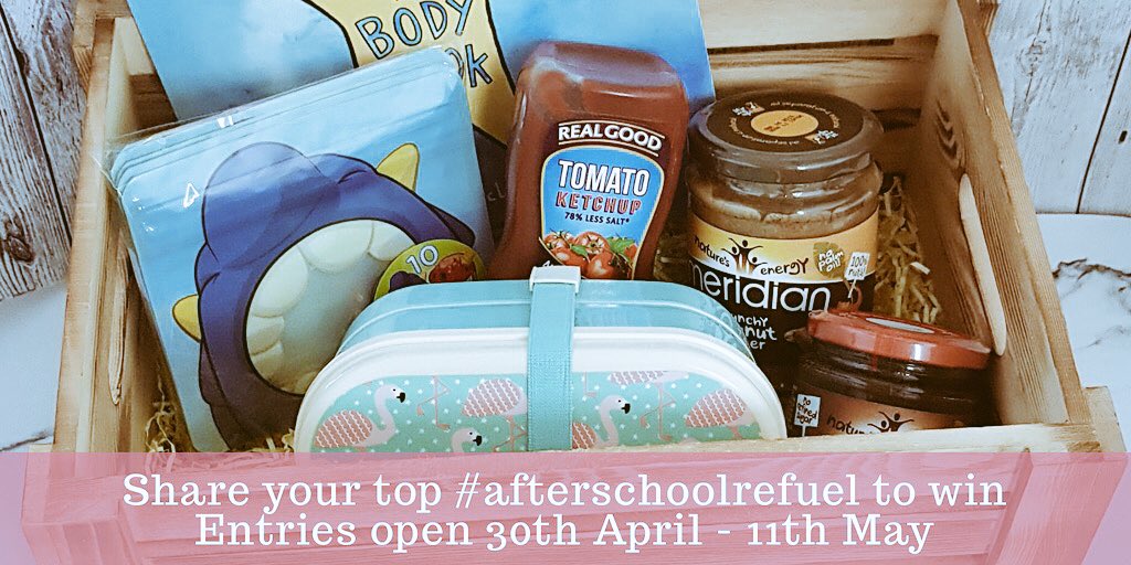 🌟Just two days to go🌟 Tweet an after school snack idea, with #afterschoolrefuel and <a href="/SugarSwaps/">SugarSwaps</a> to be in the draw to win this hamper filled with goodies from <a href="/realgoodketchup/">Real Good Ketchup 🍅 Great Taste Award ⭐⭐</a> <a href="/NomNomKidsgo/">Nom Nom Kids</a> @MeridianFoods <a href="/sassandbelle/">Sass & Belle</a> and @rozmaclean