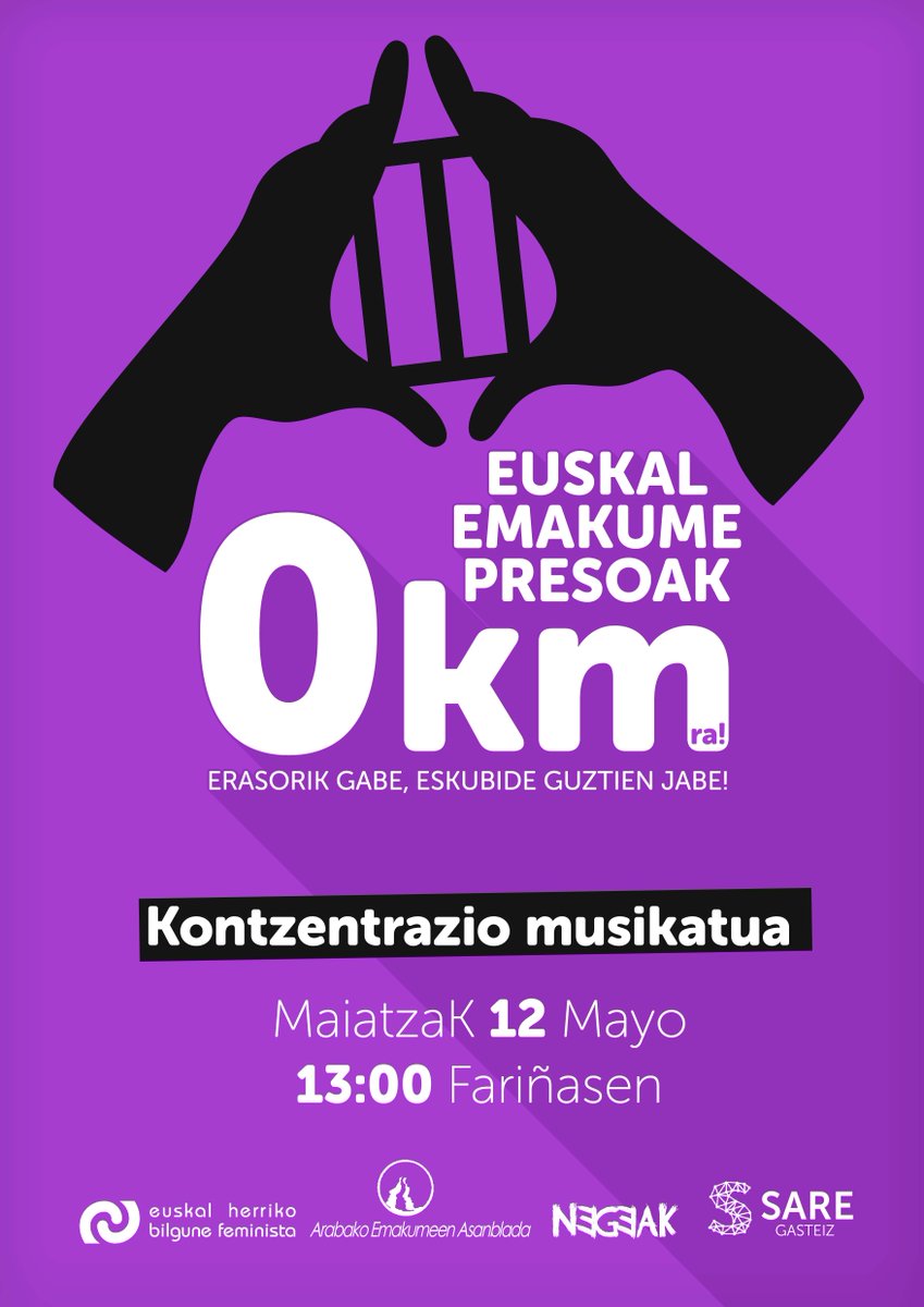 Espetxeak gizonezkoen ikuspuntutik eraikita daude eta bertako egunerokoak modu zuzenean eragiten die emakumeei. Egoera hau salatzeko, eragile feministek eta sarek elkarteratzea deitzea erabaki dugu LARUNBAT HONETAN, MAIATZAK 12, 13:00ETAN FAROLONEN Zatozte!!!