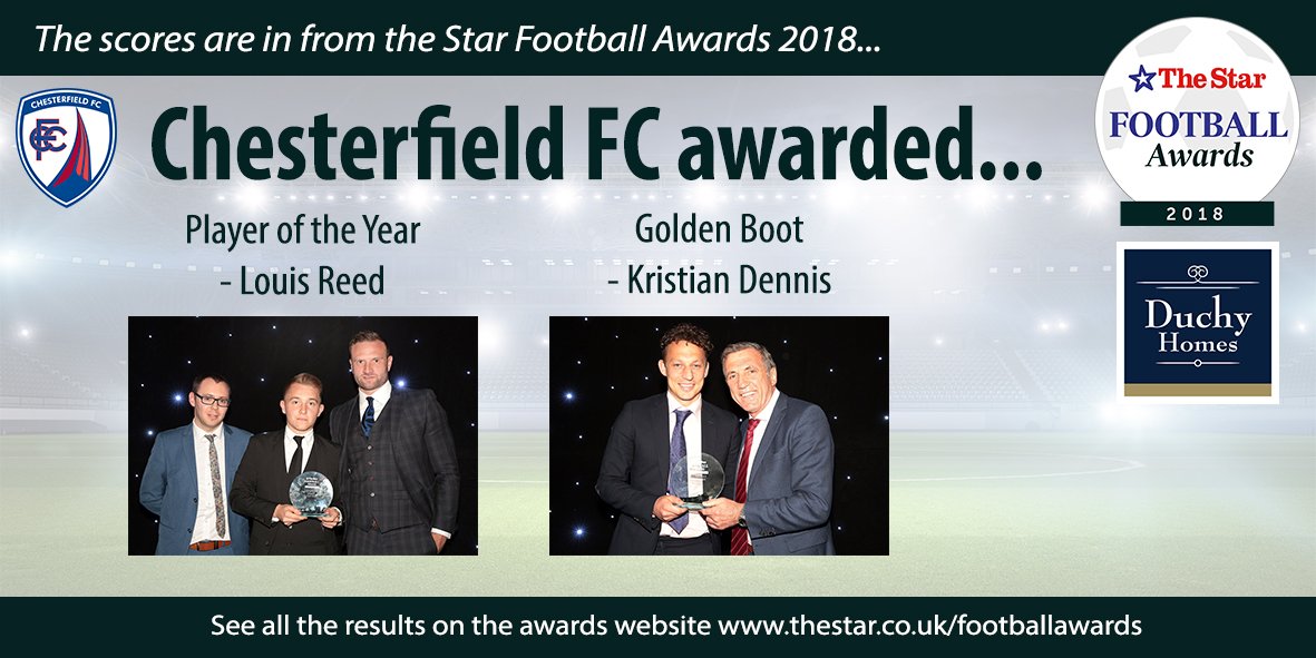 The scores are in for Chesterfield FC for the 2018 Star Football Awards, visit the website to view all the 2018 winners thestar.co.uk/footballawards/ <a href="/duchyhomes/">duchyhomes</a>