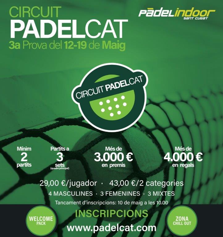ÚLTIMES 24 HORES per fer la teva inscripció! Vine a la 3a prova del Circuit Padelcat 2018 al Pàdel Indoor DIR Sant Cugat! 🎾 🏁 - mailchi.mp/padelcat/inscr…