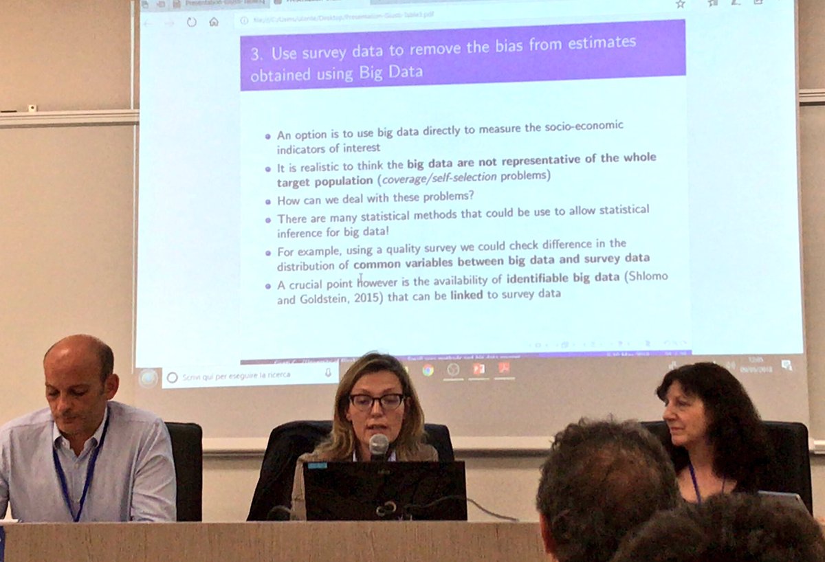 monicaprate's tweet photo. Caterina Giusti from @Unipisa:
“Can we use #BigData to compute local estimates of socio-economic indicators?”
#SAMPLEU #JeanMonnetChair https://t.co/kmX6pX2slW