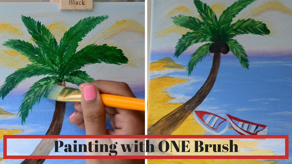 ankinish's tweet photo. How I did this painting using ONE Brush!! #painting #landscapepainting #challenge #acrylicpainting #onebrushpainting #artistsontwitter #lovebeingcreative #beachpainting #ankinishcreations
Video - https://t.co/ILXuD4uoGJ https://t.co/pdRYyFicYz
