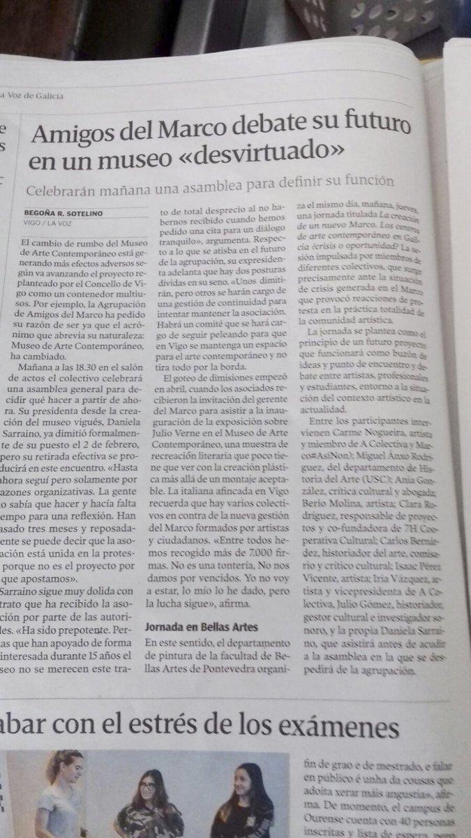 Asamblea de Amigos del Marco y jornadas de debate. Intentando reflexionar sobre los despropósitos en la política cultural de Vigo y como arreglar lo que el Sr Alcalde destruye.
<a href="/MARCOVigo3/">MARCO Vigo</a> <a href="/AmigosMARCO/">Amigos do MARCO</a>  <a href="/ConcelloDeVigo/">Alcaldía de Vigo</a>