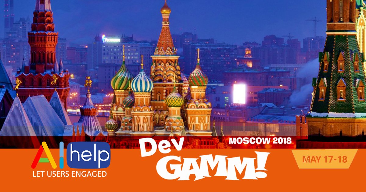 AIhelp1's tweet image. We are participating in @DevGAMM Moscow 2018 with special offer for our potential customers, hit our CEO Steven Sun and BD Manager during the event for your #Chatbot with SPECIAL OFFER. #devgamm #aihelp #CX #CustServ