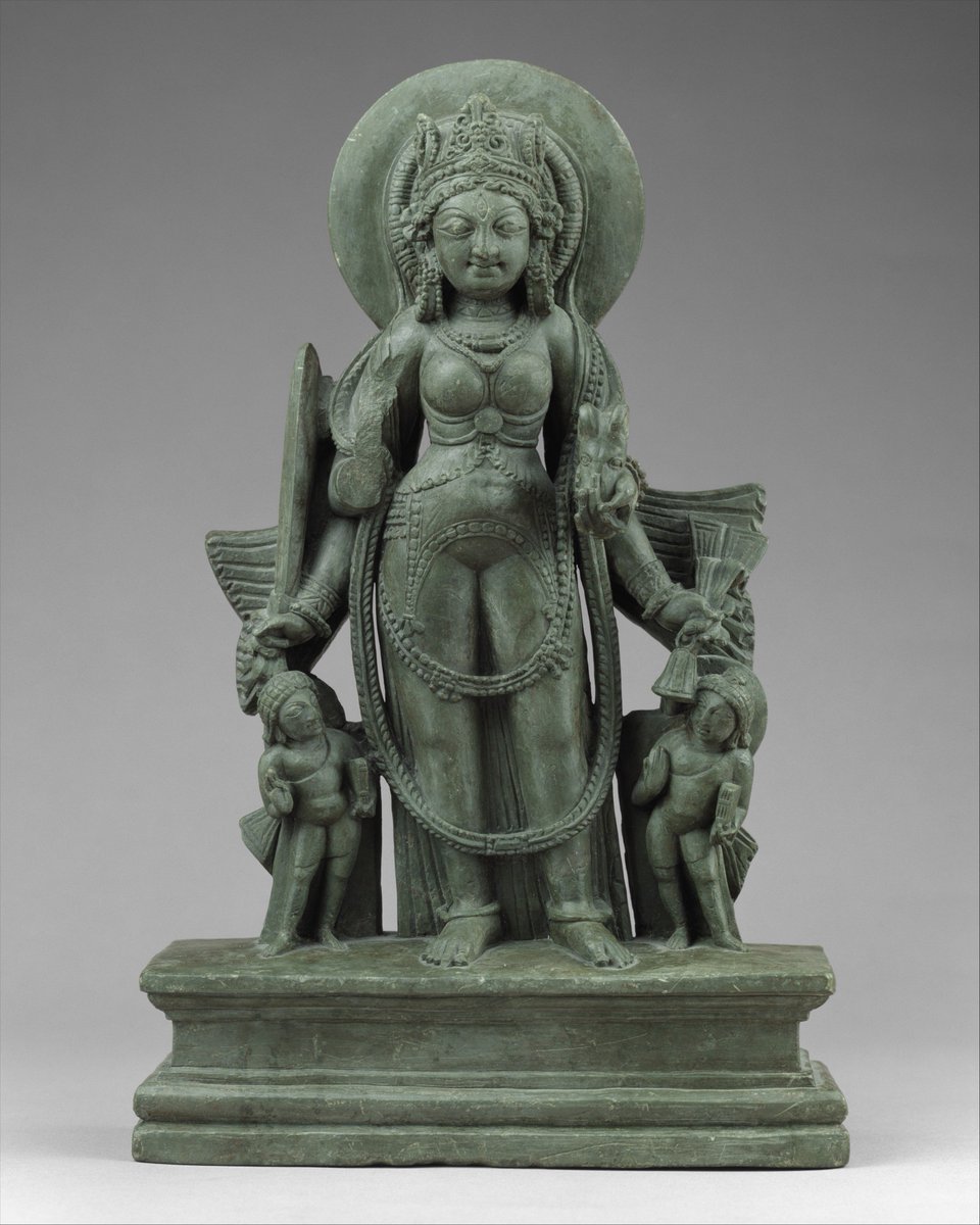 A very rare & stunning 1100 year old murti of Sharada Devi (Saraswati) belonging to Kashmir, carved out of chlorite schist. Now stashed away at the met museum in nyc.  https://www.metmuseum.org/art/collection/search/38252#