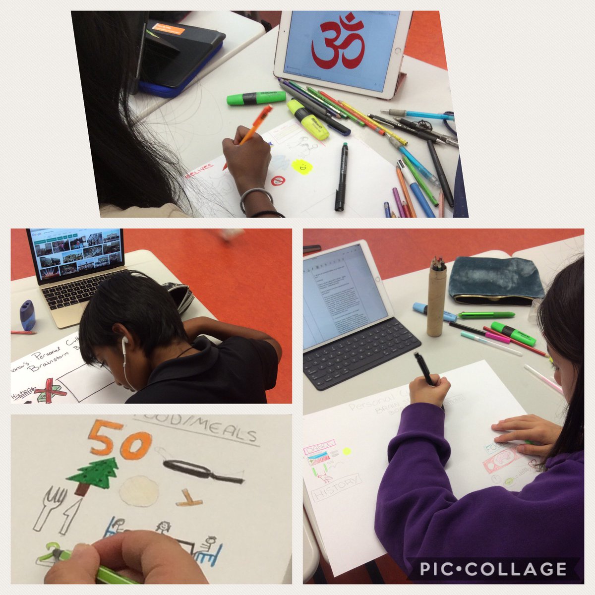 kolentse's tweet photo. A messy process trying to represent our personal culture. #myp1 @fis_erlangen https://t.co/DpOMlIeiOy