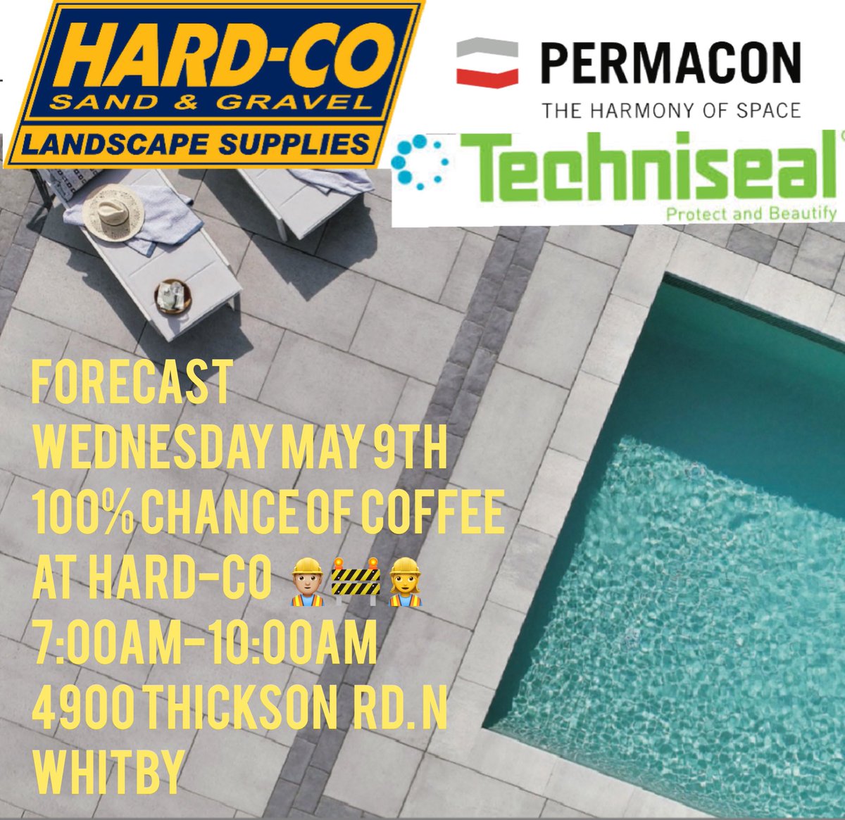We’re <a href="/HardCo1/">Hard-Co</a> this morning! 
Stop by and visit @JCPermacon and myself!
Forecast 
100% Chance of Coffee
#PermaconPossibilities