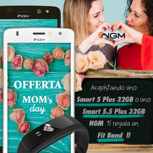 NGM_Official's tweet photo. Fai felice la mamma e prenditi un Fit Band! Fino al 14 maggio con l'acquisto di #NGM Smart 5 Plus 32 Gb o di Smart 5.5 32 Gb, avrai un Fit Band in omaggio! https://t.co/xbTkO4bVu5