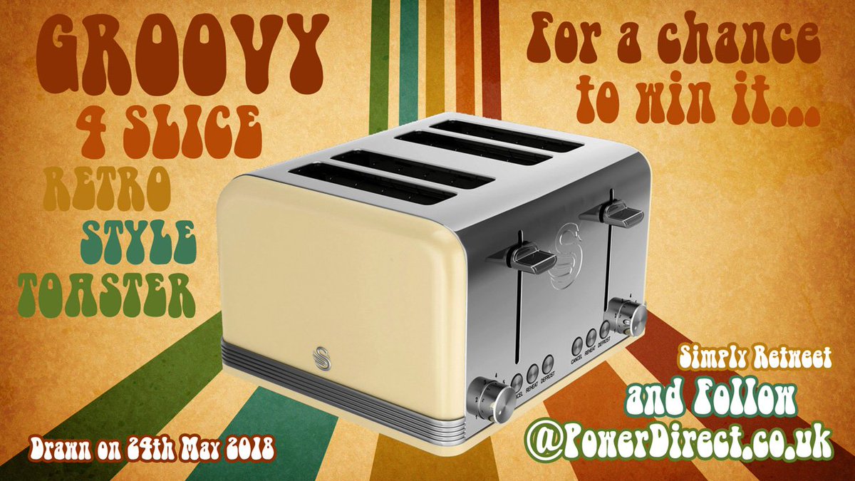 PowerDirectUK's tweet photo. #WinItWednesday... Enter our #Free #Competition #Giveaway to #Win a Swan Retro Style 4 Slice Toaster.  Simply #Retweet &amp; #Follow @PowerDirectUK #Today!. https://t.co/l5hqIzPQIN