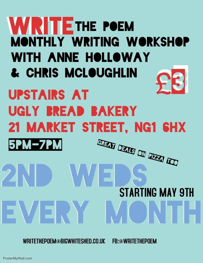 Head over to @UglyBreadBakery onMarket Street today for #writethepoem and why not end the evening by sharing your new material  <a href="/CrosswordsNottm/">Crosswords Spoken Word</a>