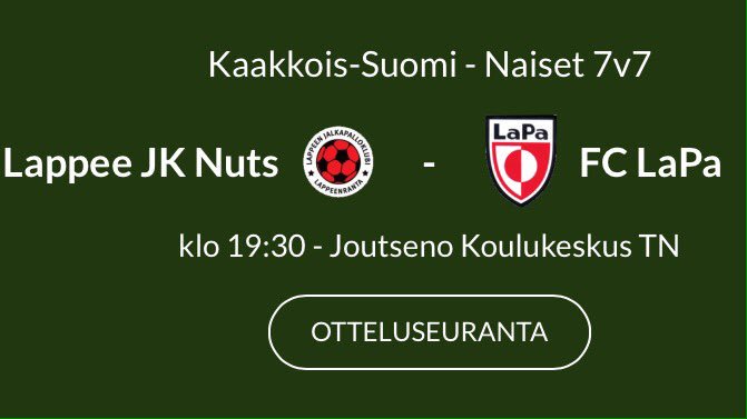 lappeenjk's tweet photo. #KaakonNaiset7v7 Vielä muistutuksena se tosiasia, että Pähkinät avaavat kautensa tänään Joutsenossa #Lappeenranta #LappeeJK #LJK ⚽️🏃‍♀️👍🏻 https://t.co/ZaKDs9x3Zc