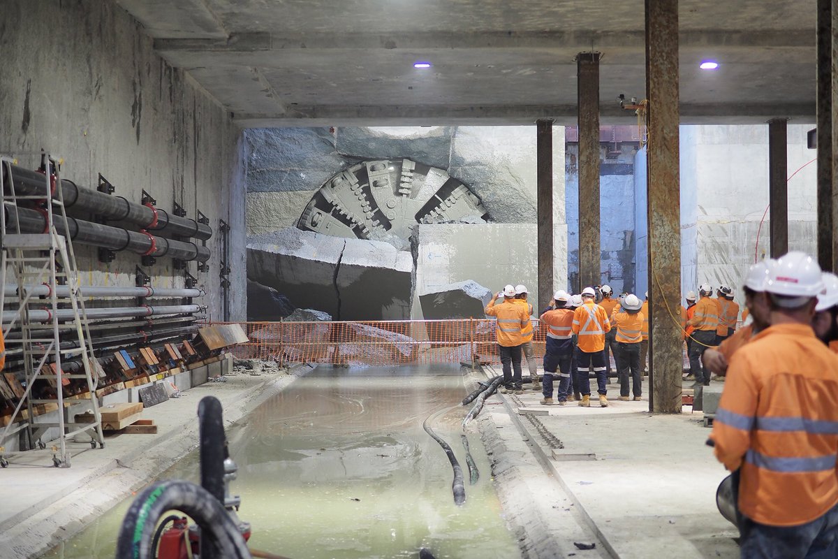 Rita_Saffioti's tweet photo. Well hello, Grace! Nice of you to join us at Airport Central Station. Our leading tunnel boring machine, Grace, broke through to the station box at Perth Airport today. Big milestone for Forrestfield-Airport Link and @metronetperth https://t.co/dFSX0T2NPj