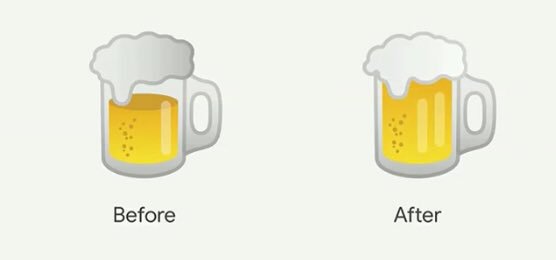 whitecraig's tweet photo. @googledevs have restored the laws of physics in their beer emoji! This video is a great watch to stay up to date with what @Google has been working on https://t.co/R8bPZsBY76 https://t.co/dC0ZYcwUwl