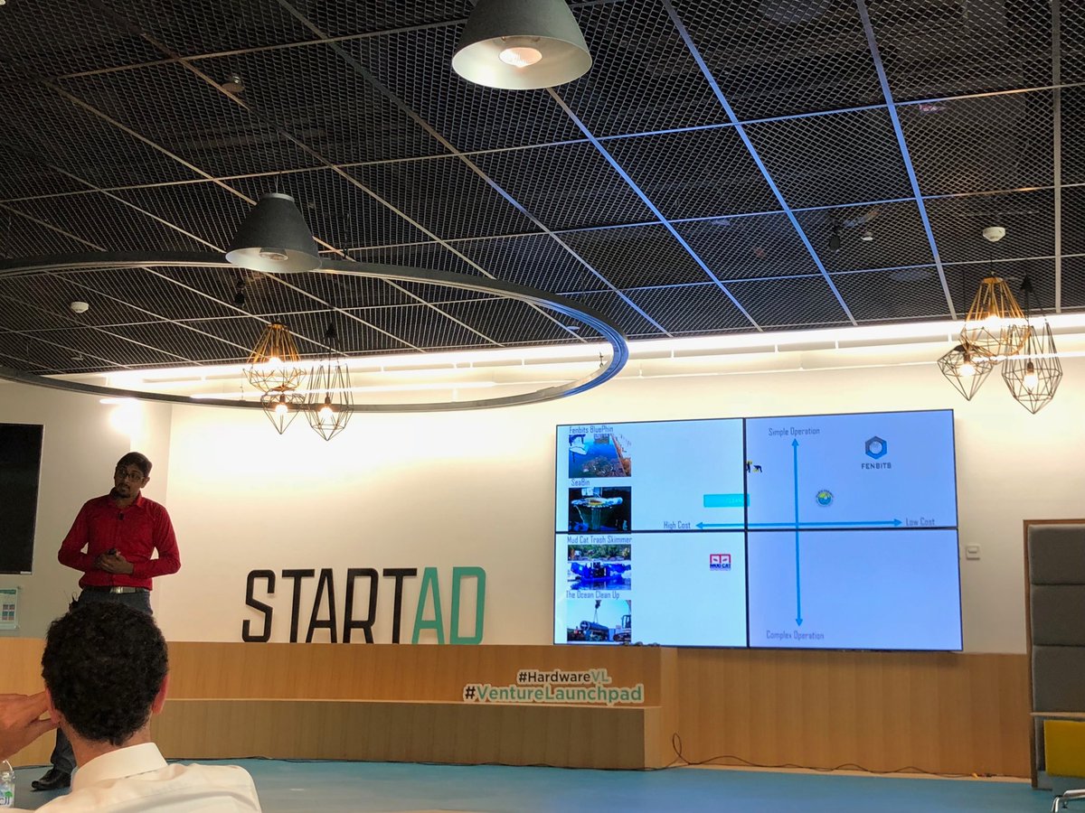 startADNYUAD's tweet photo. @Fenbits offers an autonomous aquatic drone coupled with bio filtering and sterilization pods to collect plastic waste from our water bodies. #HardwareVL https://t.co/efSvsm1PnV