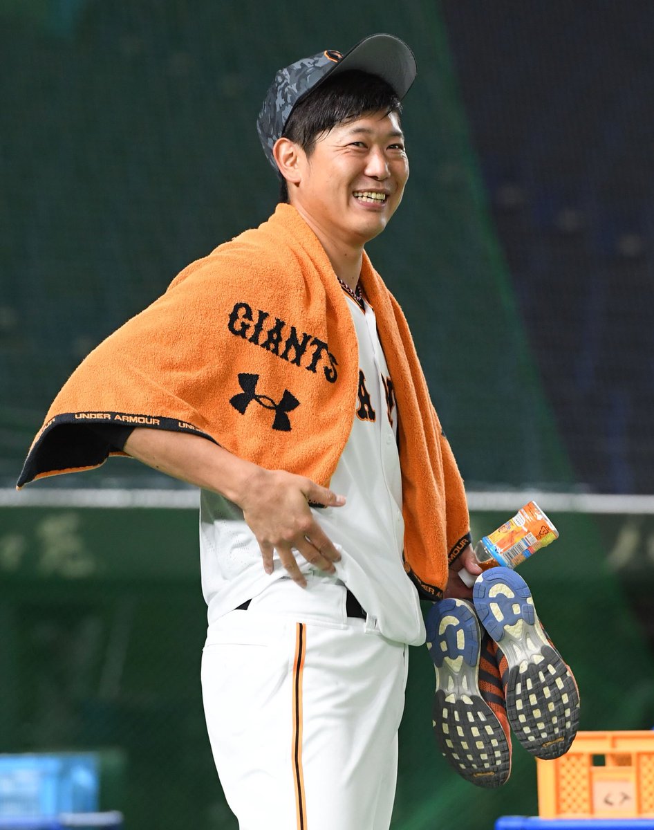 試合前練習写真〉#内海哲也 明日5月10日に今季1軍初先発が予定されて