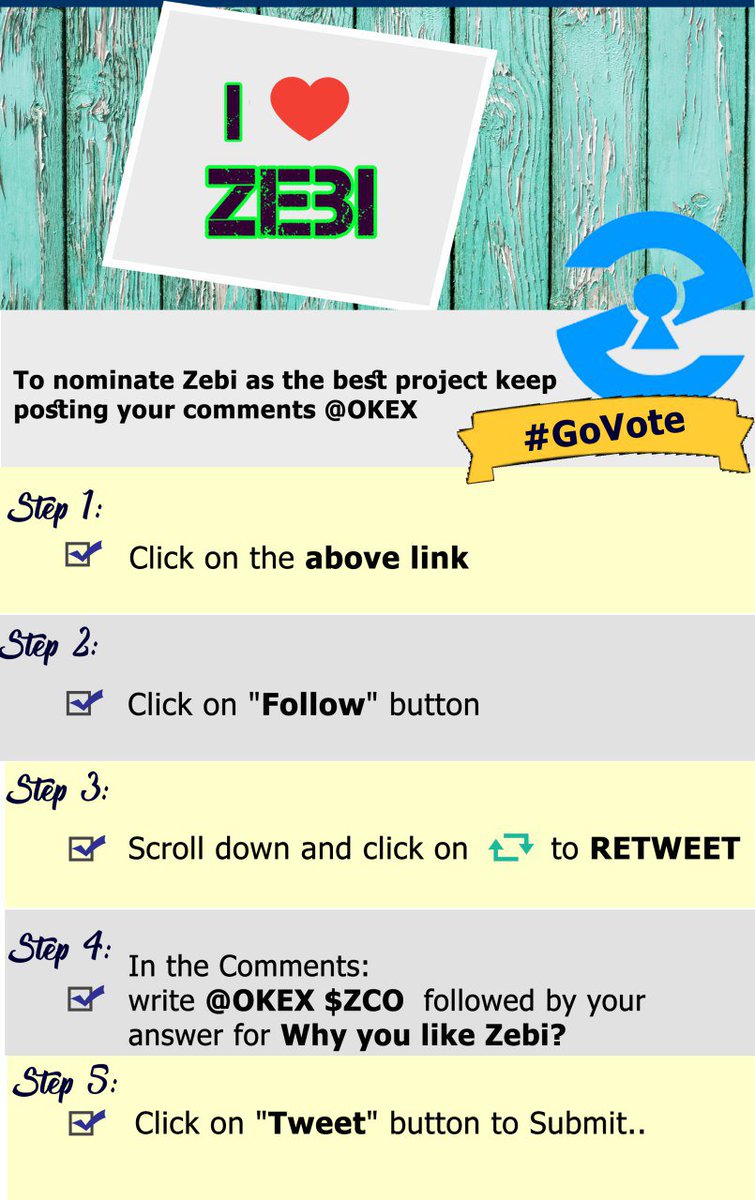 ZebidataIndia's tweet photo. @OKEx_ Thank you community for your overwhelming support to make us #2 in the top 5 list.  @ZebidataIndia 
However, we are not there yet..
Please follow these steps to participate in the contest and make us #1 on the list. https://t.co/UrAcUbGYgX