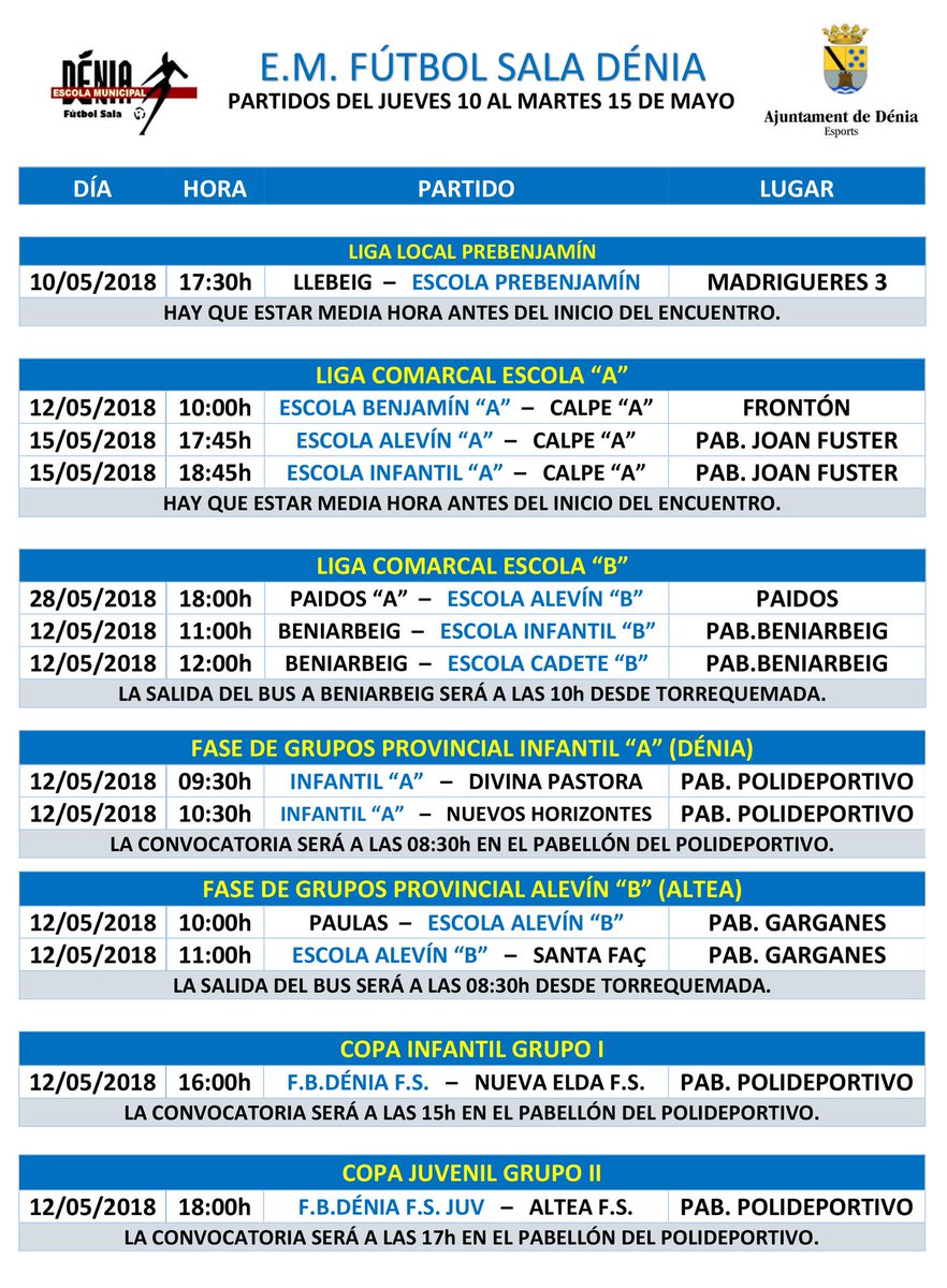 deniafutsal's tweet photo. Locura de fin de semana con muchísimos partidos. https://t.co/JUnxxZro2C