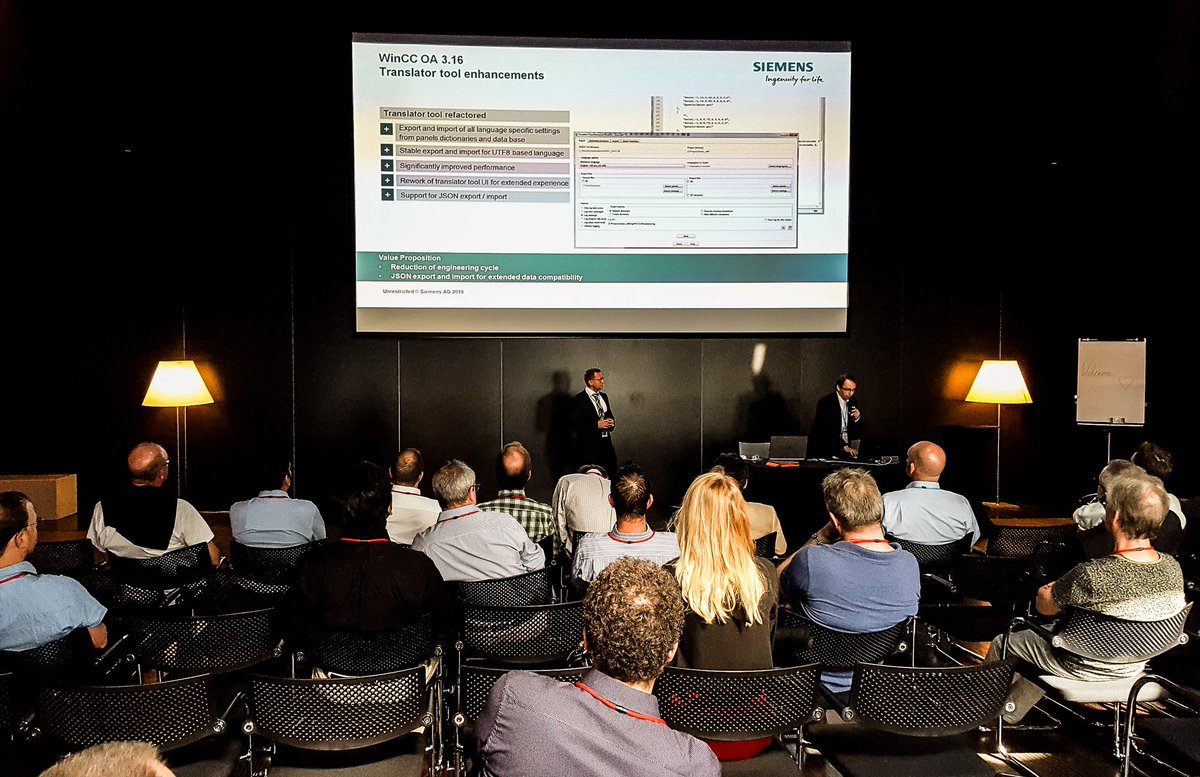 FJavierVaras's tweet photo. @GTDsystems attending "what's new in @WinCCOA_ETM". Java script with D3.js for HMI very welcome!!! https://t.co/kEaYNYgcl5