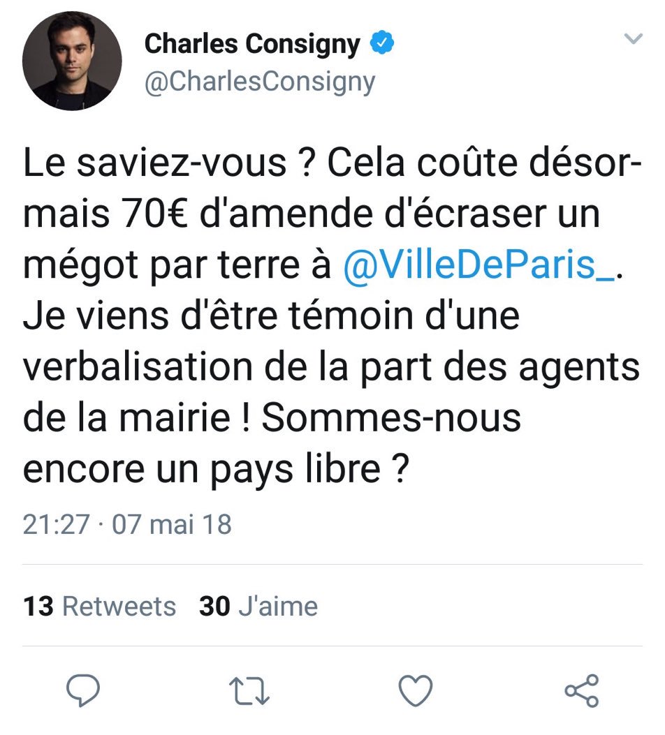 Maitre_Eolas's tweet photo. Absolument. Nous sommes dans un pays où on est libre de se comporter comme un porc à condition de contribuer à hauteur de 70 € au nettoyage de ses cochonneries. Pas de liberté sans responsabilité. https://t.co/jBVvtci6PQ