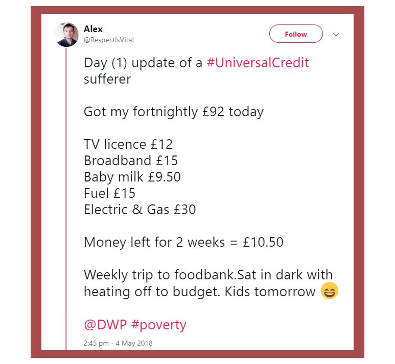 This is why Universal Credit is now known as #ConsciousCruelty #DWP