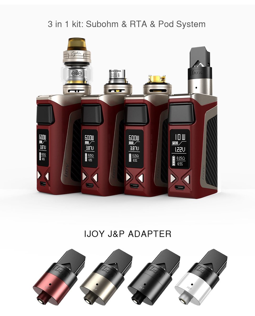 everzontech's tweet photo. 🎊🎊New Launching🎉🎉 IJOY ELITE MINI KIT
https://t.co/NFbBkO2BRl
👉3 in 1 kit: Subohm & RTA &Pod System
👉J&P POD ADAPTER compatible with Juul and Phix Pods
#ijoy #elitemini #3in1 #JPPodadapter #Juulpod #PhixPod #everzon https://t.co/riuUbWc1hD